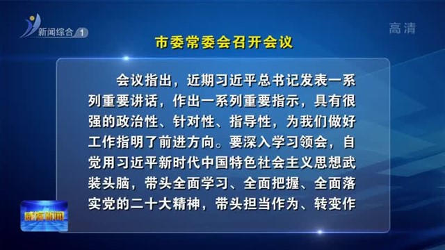 市委常委会召开会议
