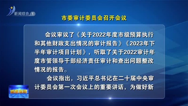 市委审计委员会召开会议【威海广电讯】