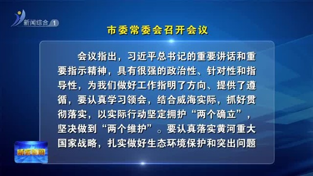 市委常委会召开会议【威海广电讯】