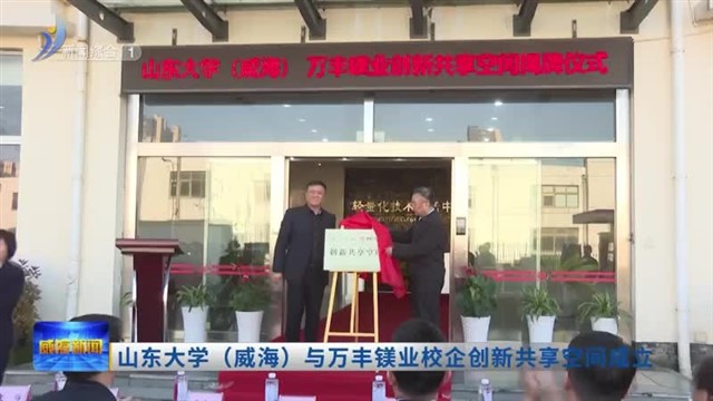 山东大学（威海）与万丰镁业校企创新共享空间成立【威海广电讯】