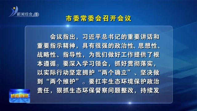 市委常委会召开会议【威海广电讯】