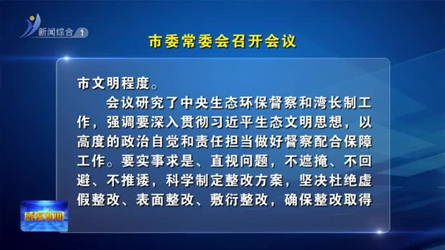 市委常委会召开会议