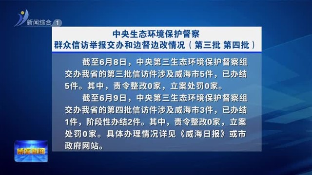 中央生态环境保护督察群众信访举报交办和边督边改情况（第三批、第四批）