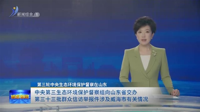 中央第三生态环境保护督察组向山东省交办第三十三批群众信访举报件涉及威海市有关情况