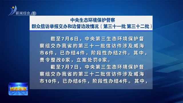 中央生态环境保护督察群众信访举报交办和边督边改情况（第三十一批、第三十二批）