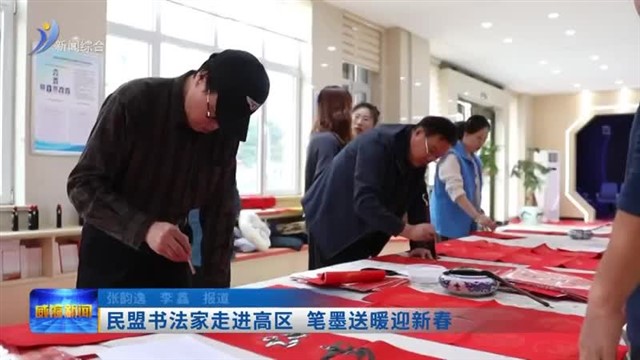 民盟书法家走进高区 笔墨送暖迎新春