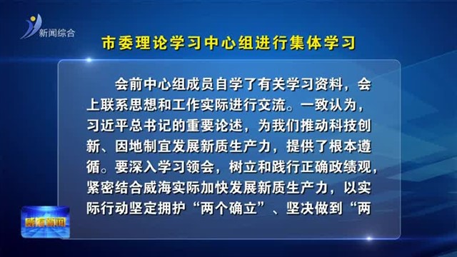 市委理论学习中心组进行集体学习