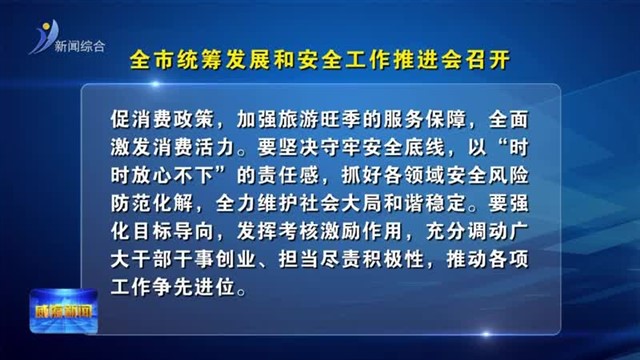 全市统筹发展和安全工作推进会召开